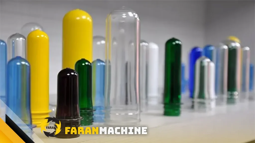 نمونه  پریفورم تولیدشده با روش قالب‌گیری بادی تزریقی